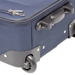 Valise souple 4 roues bleu H.55 cm