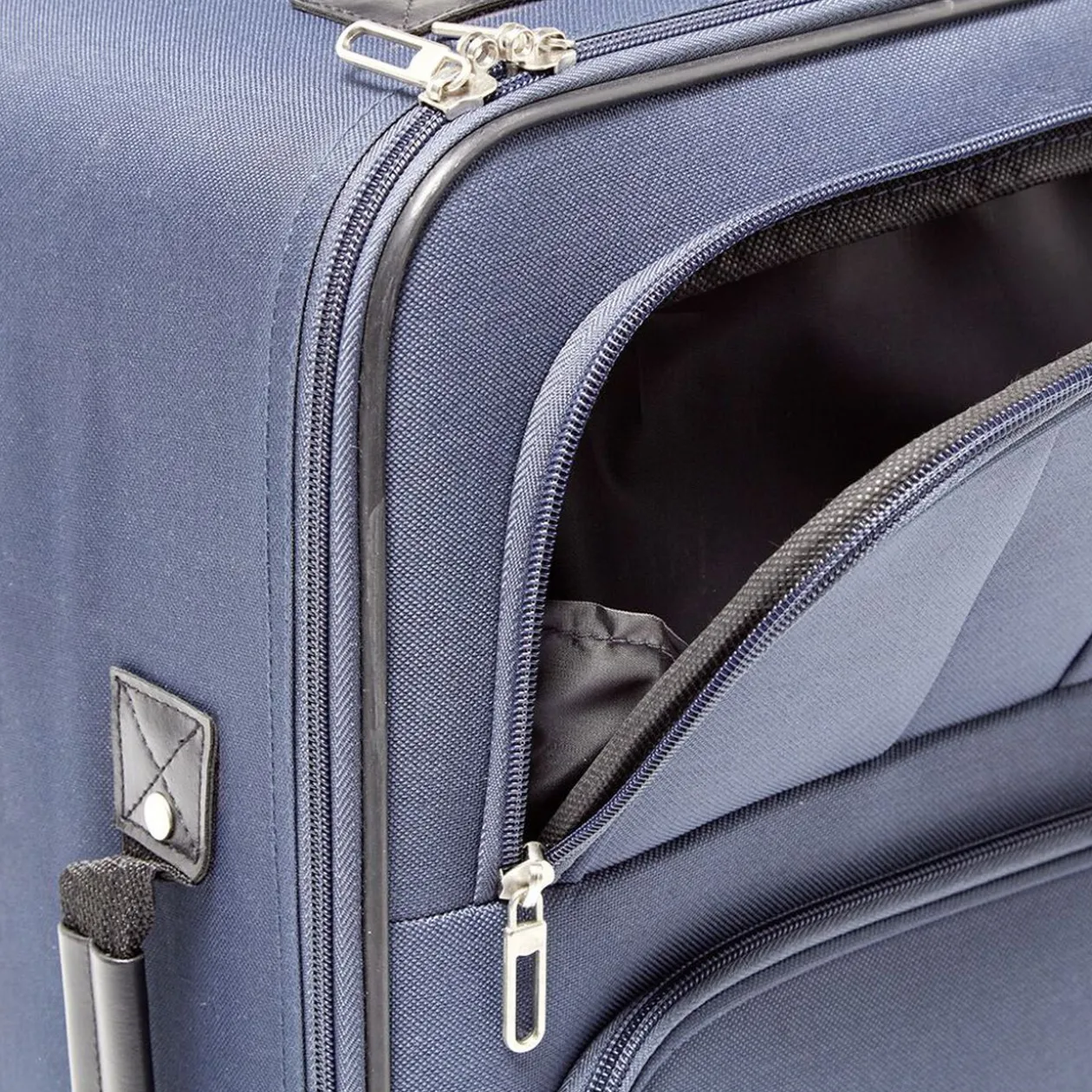 Valise souple 4 roues bleu H.55 cm