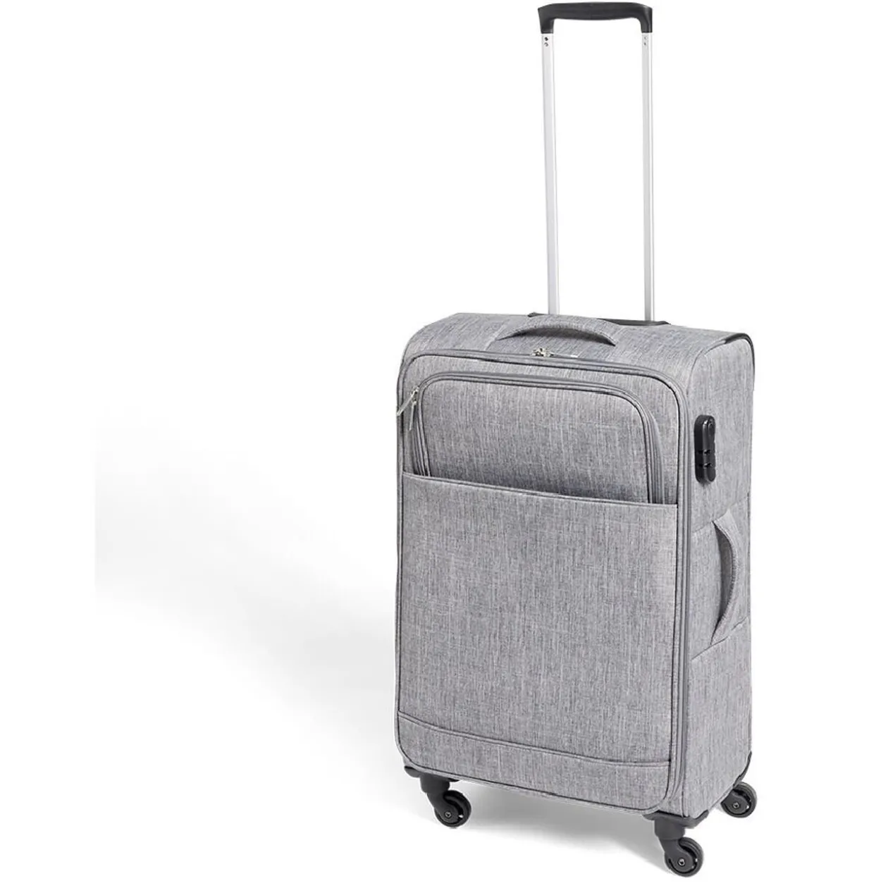 Valise souple 50L polyester gris 42x24,5xH68cm