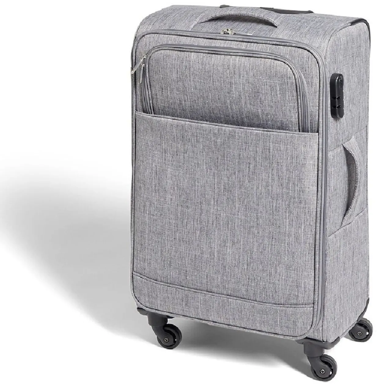 Valise souple 50L polyester gris 42x24,5xH68cm