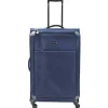 Valise souple trolley à roulettes bleu marine L