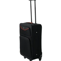 Valise trolley à roulettes souple bleu marine M