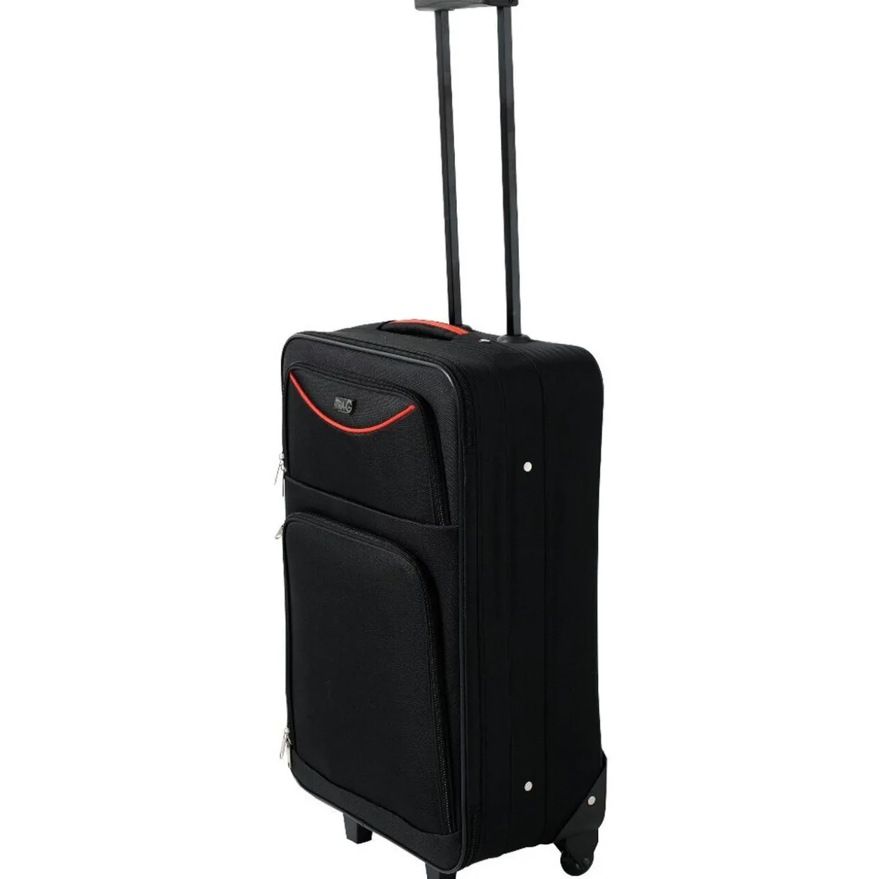 Valise trolley à roulettes souple bleu marine M