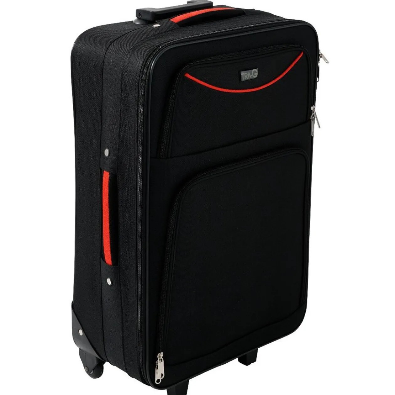 Valise trolley à roulettes souple bleu marine M