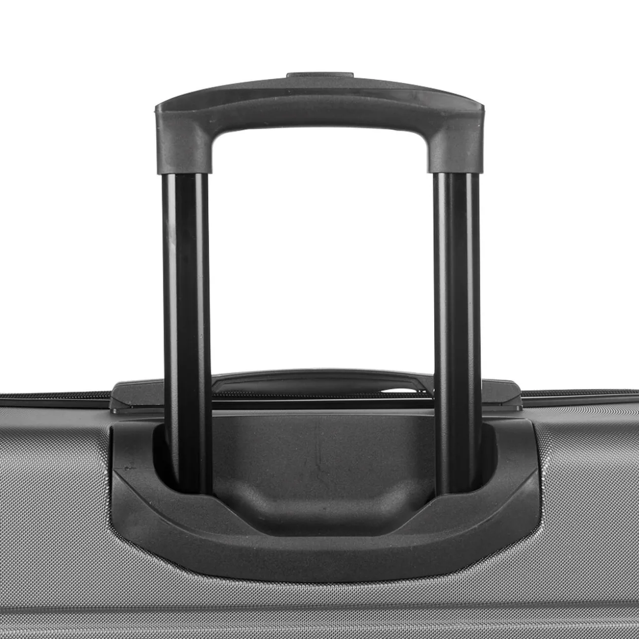 Valise trolley ABS rigide 4 roues gris L. 50 cm