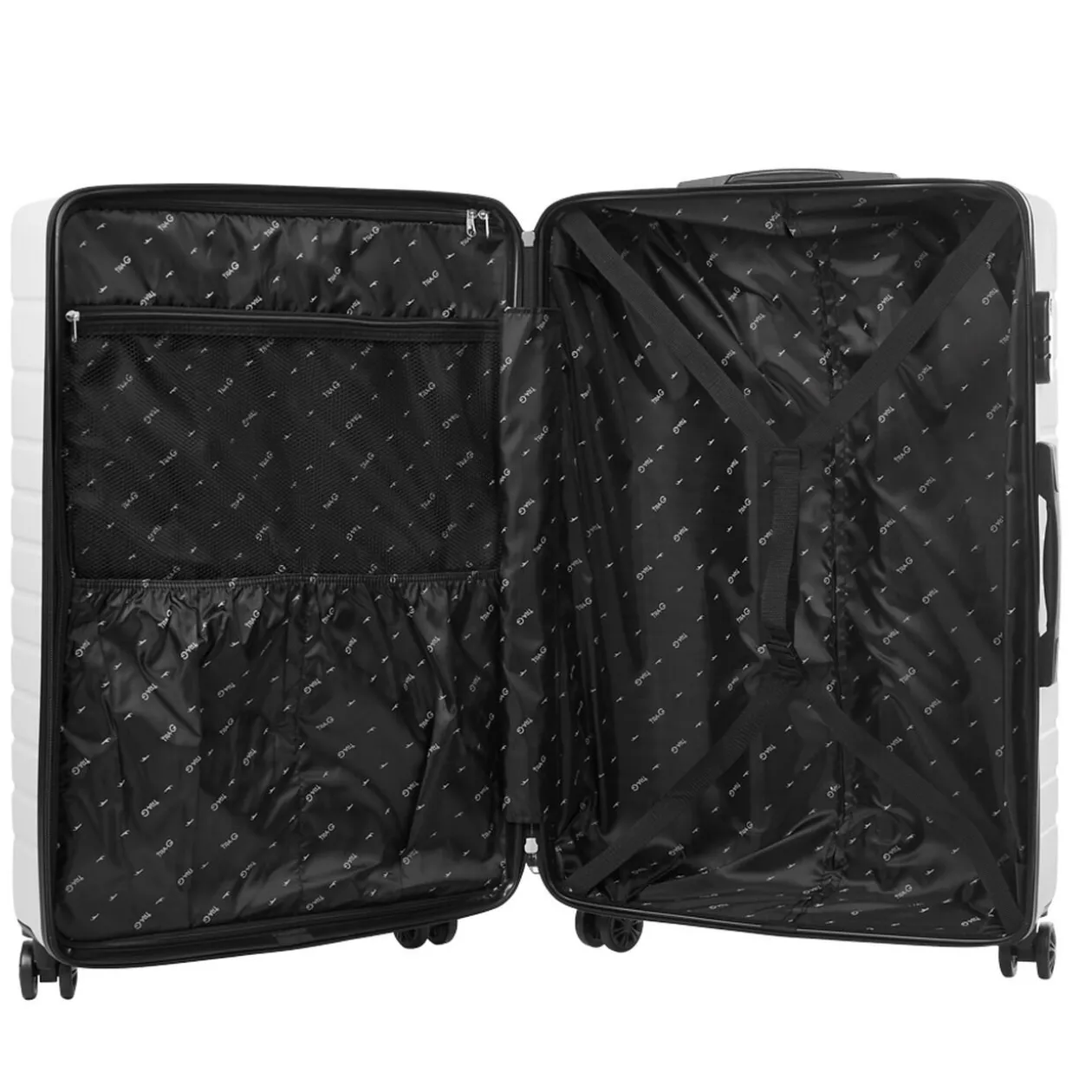 Valise trolley ABS rigide 4 roues gris H50cm