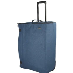Valise trolley pliable bleue