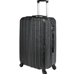 Valise trolley rectangulaire noire à roulettes