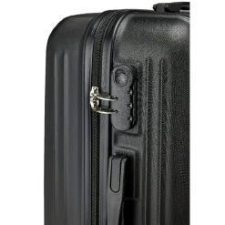 Valise trolley rectangulaire noire à roulettes