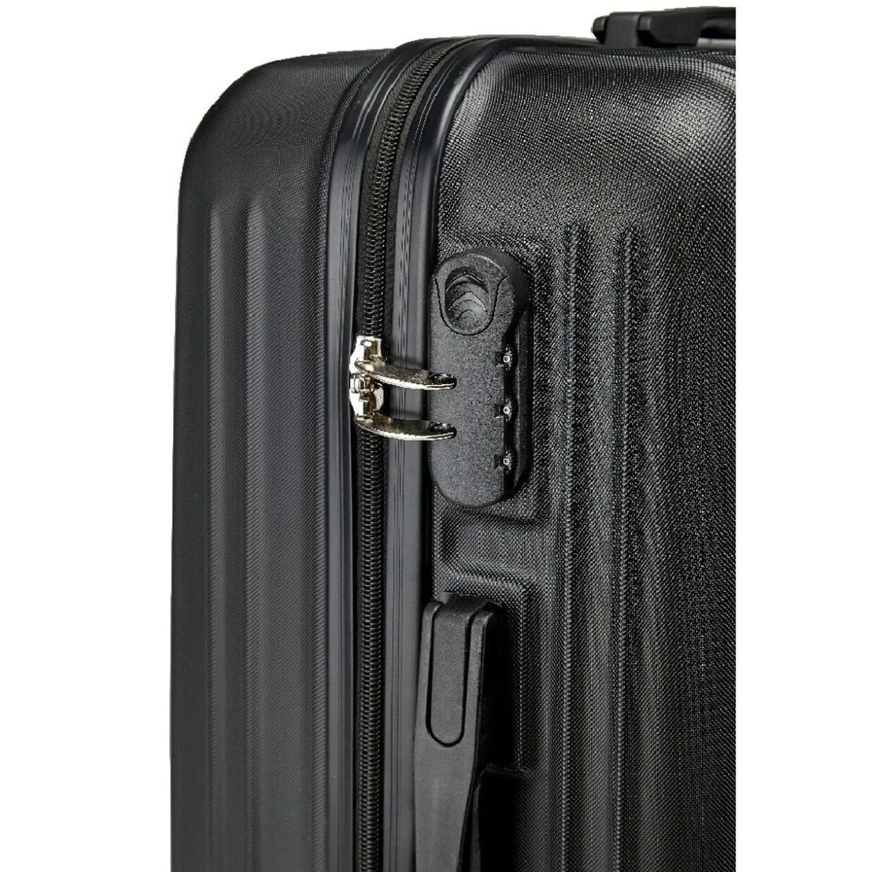 Valise trolley rectangulaire noire à roulettes