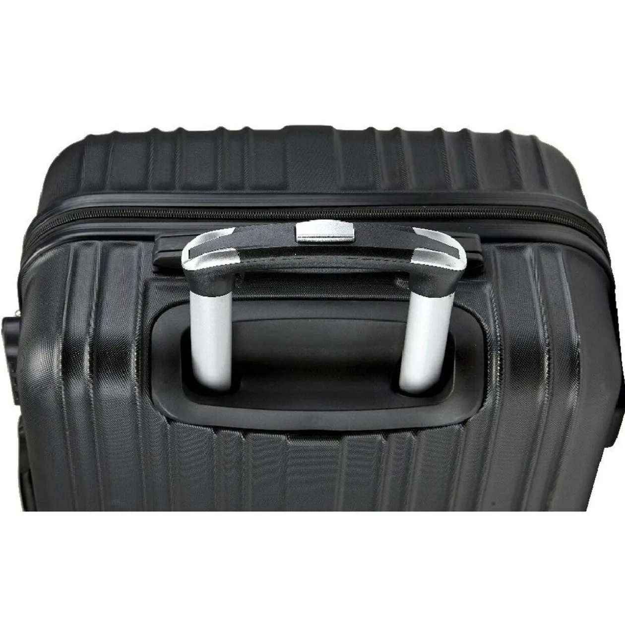 Valise trolley rectangulaire noire à roulettes