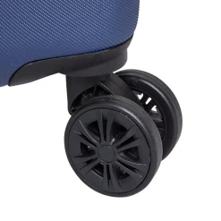 Valise trolley rigide 4 roues bleu marine L. 50 cm