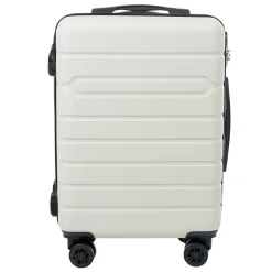 Valise trolley rigide 4 roues blanche 50cm