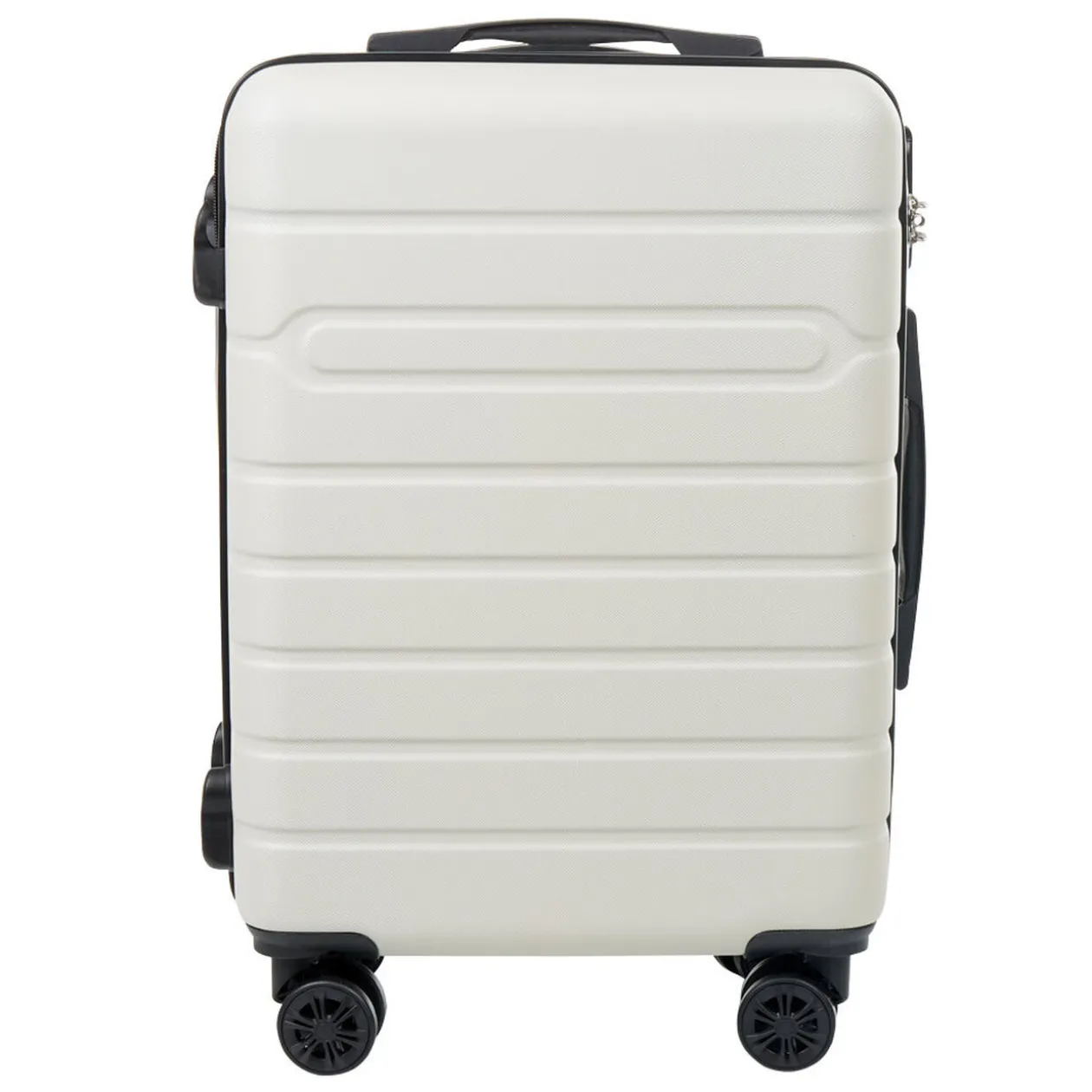 Valise trolley rigide 4 roues blanche 50cm