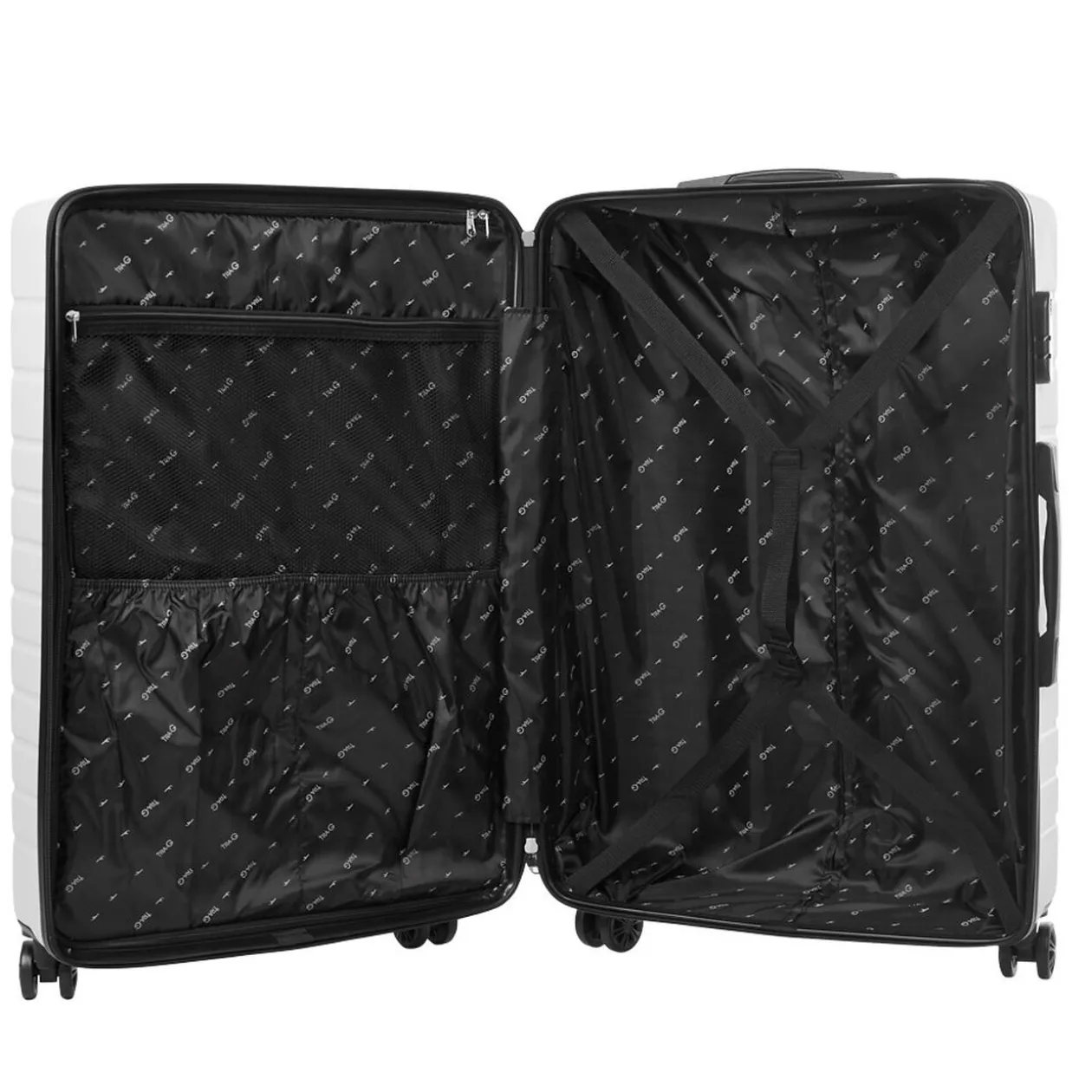 Valise trolley rigide 4 roues blanche 60cm