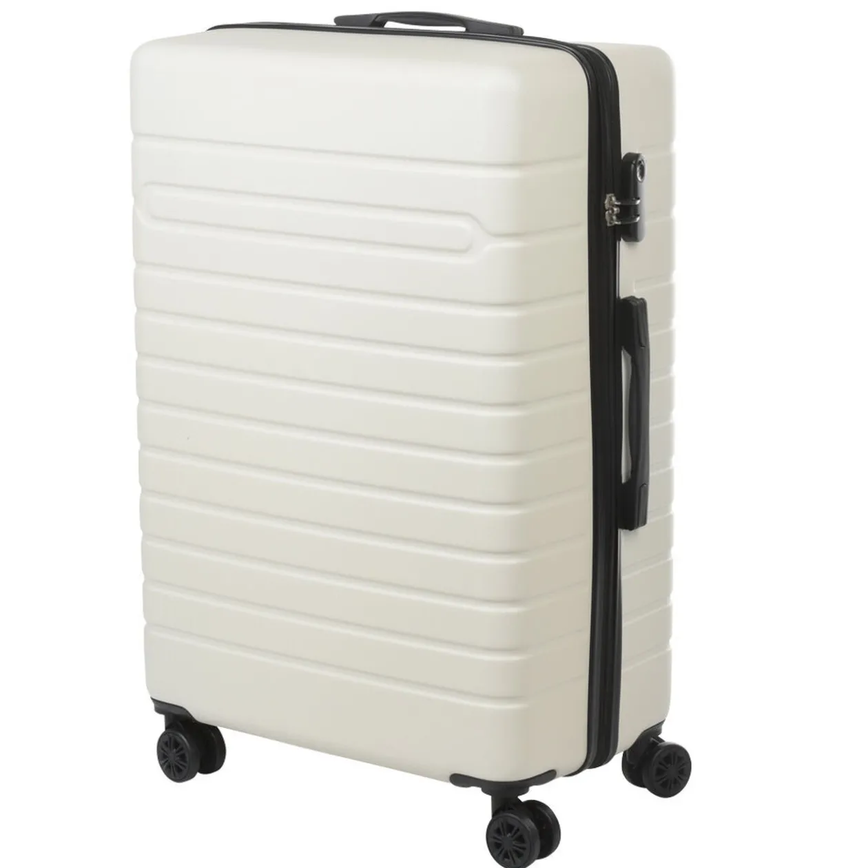 Valise trolley rigide 4 roues blanche 70cm