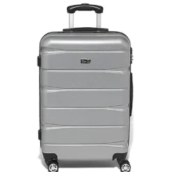 Valise trolley rigide abs gris argenté H60 cm