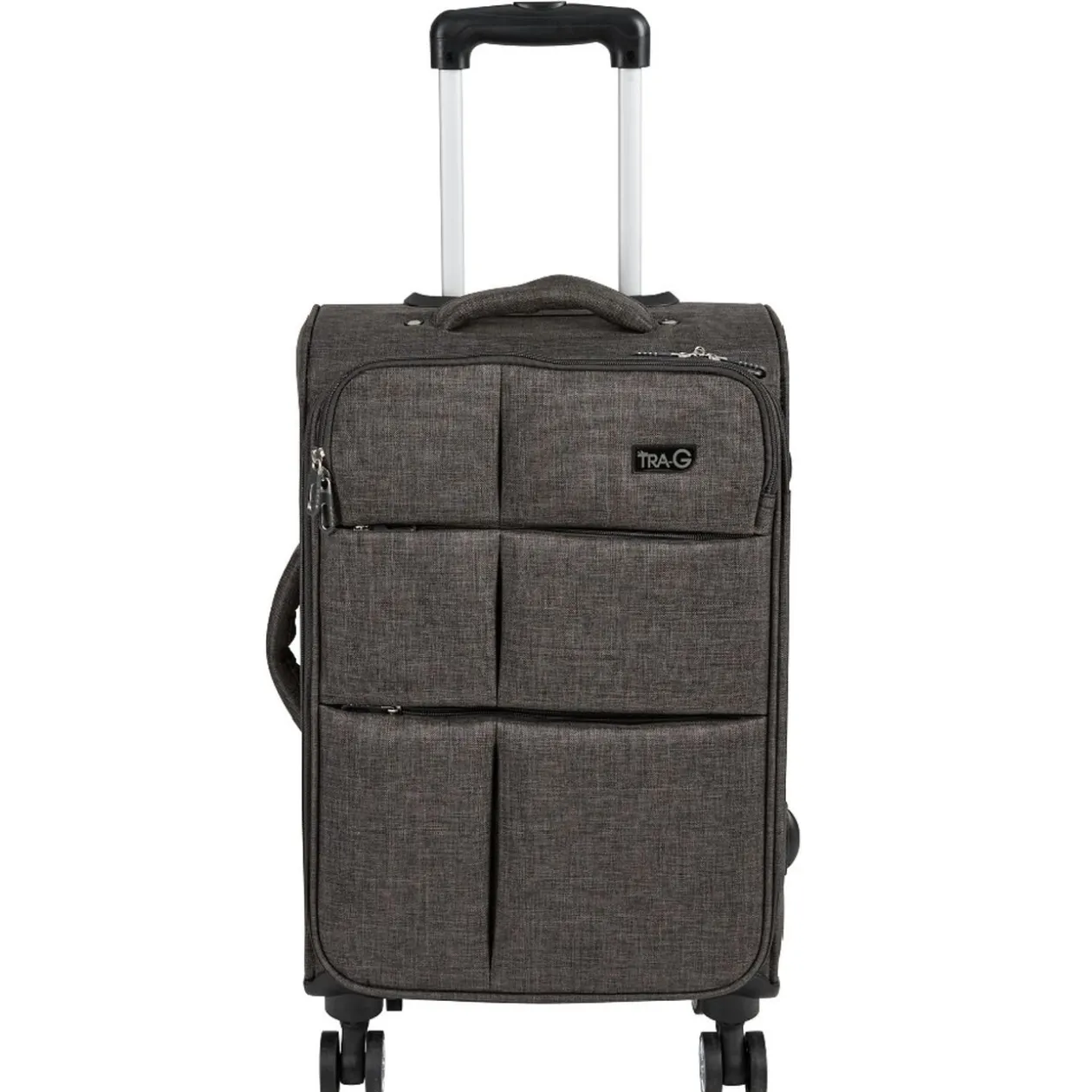 Valise trolley souple 8 roues gris H50 cm