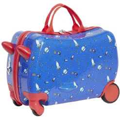 Valise trotteur enfant bleu 47x31xH23,5 cm
