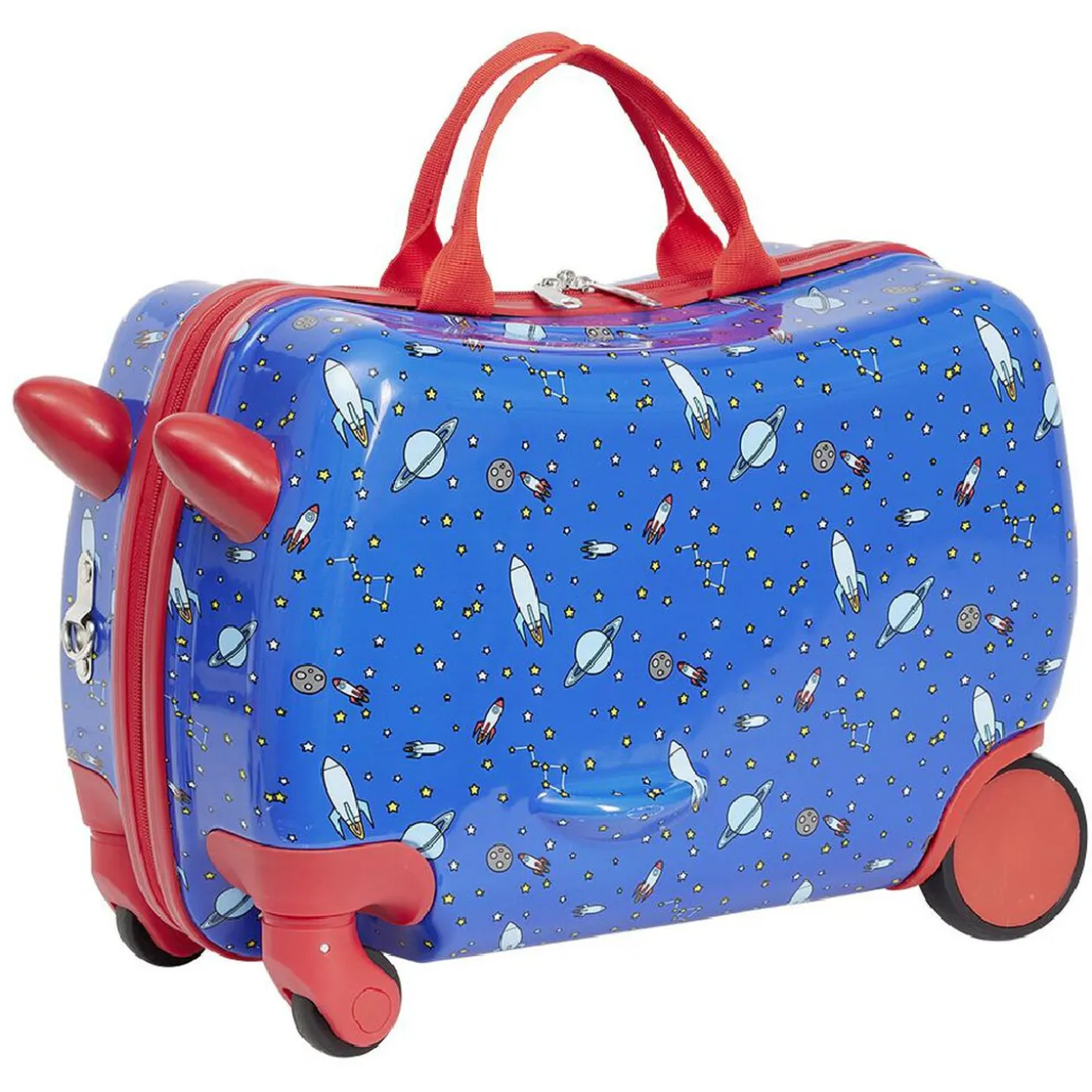 Valise trotteur enfant bleu 47x31xH23,5 cm