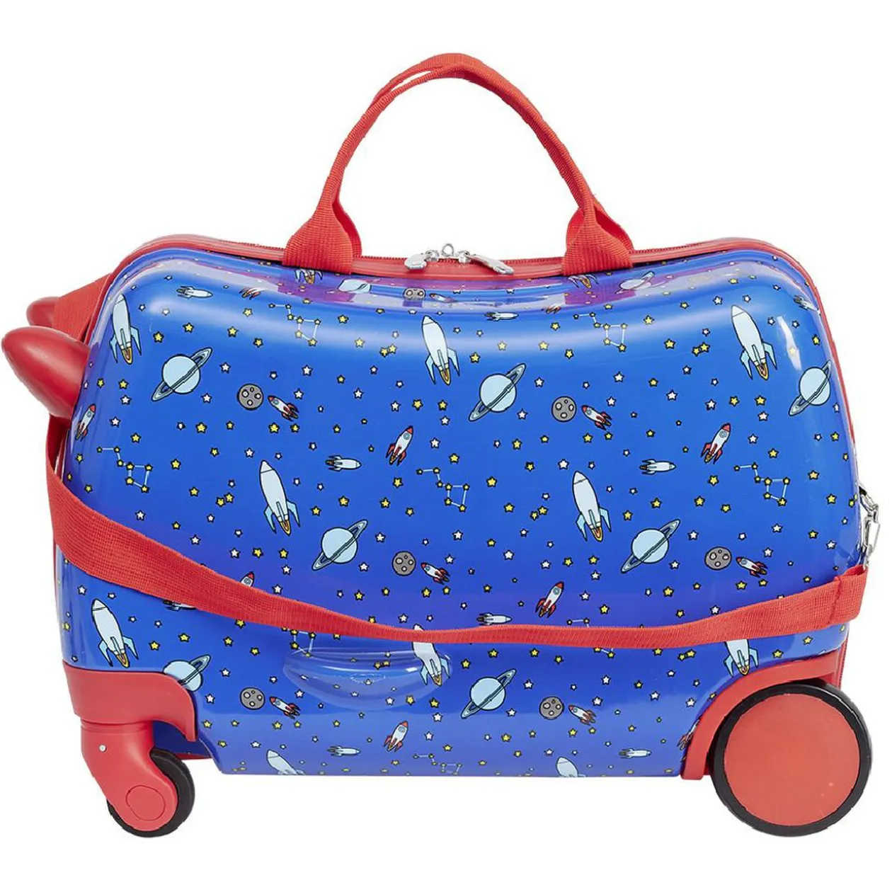 Valise trotteur enfant bleu 47x31xH23,5 cm