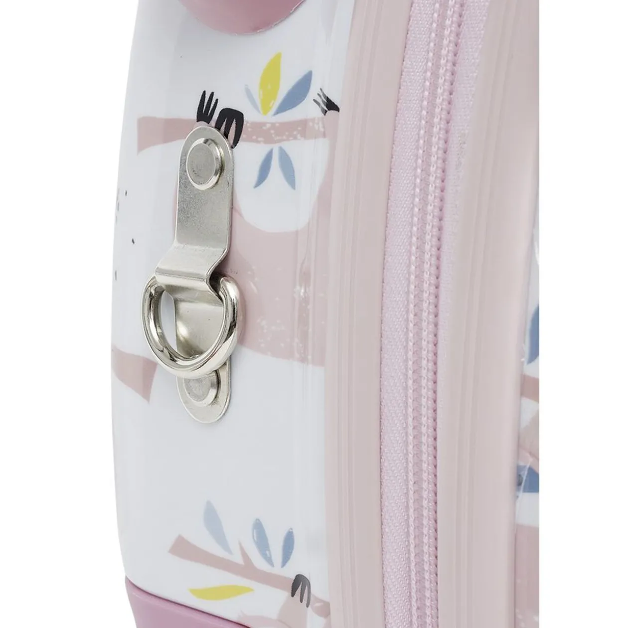 Valise trotteur enfant rose blanc 47x31xH23,5 cm
