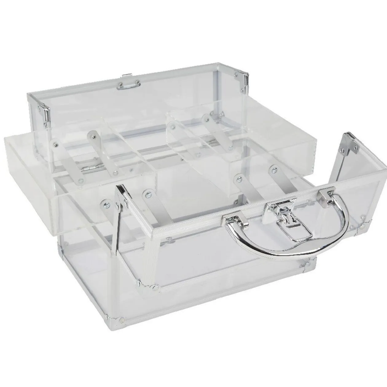 Vanity transparent 3 compartiments