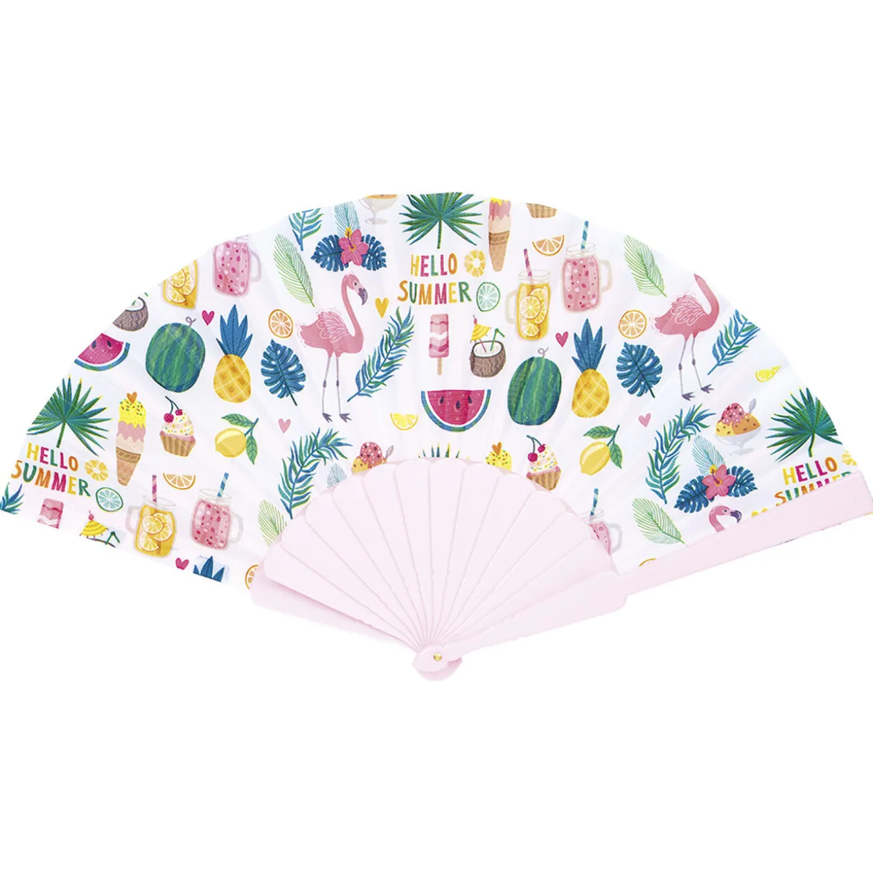 Éventail en polyester imprimé - 3 modèles