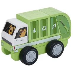 Véhicule à assembler en bois certifié FSC® x2 - camion de pompier et de poubelle