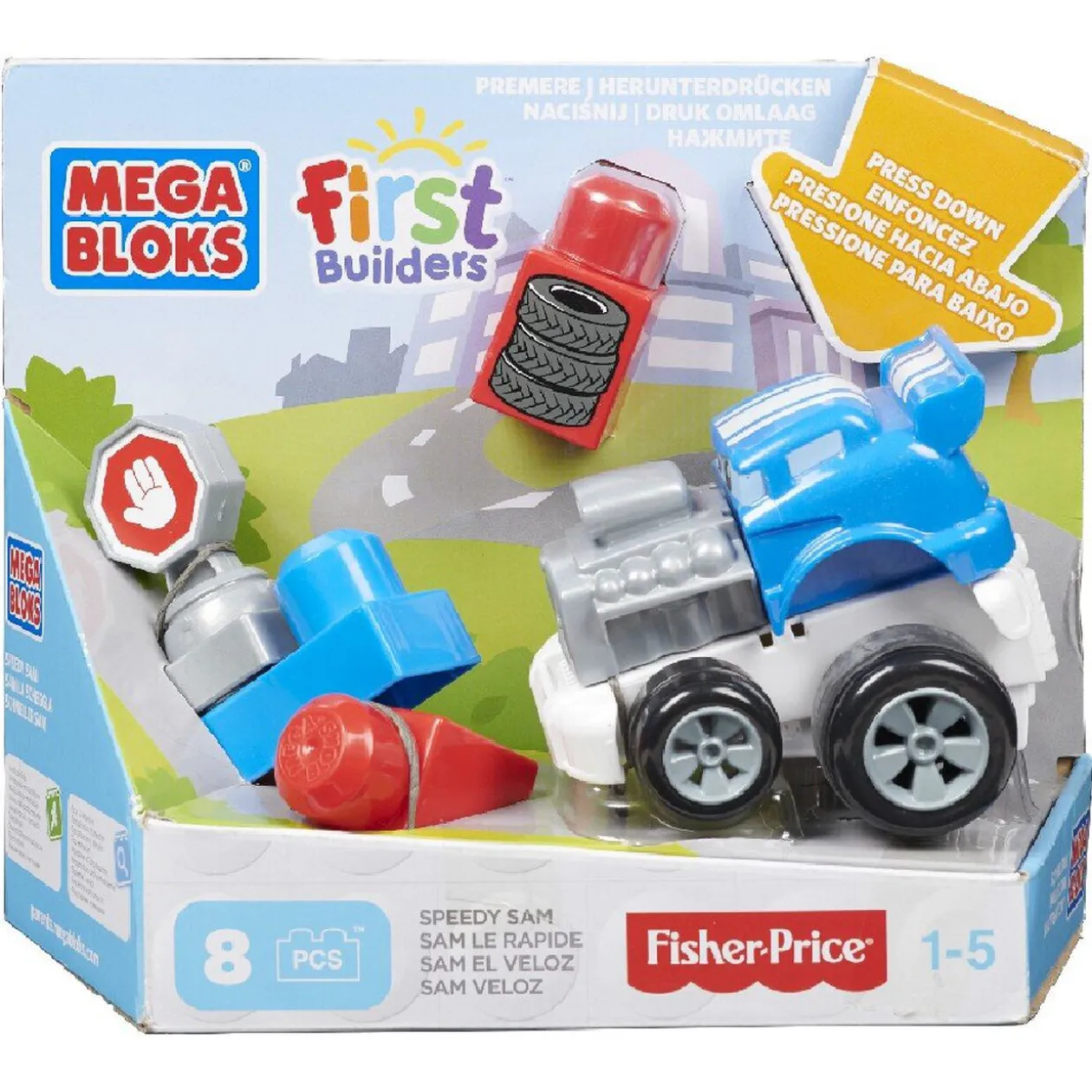 Véhicule à friction Méga blocks Fisher Price Sam le rapide