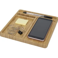 Vide poche en bambou avec chargeur à induction