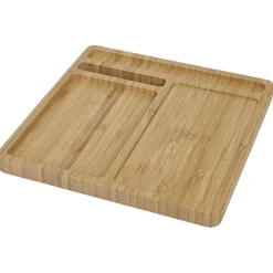 Vide poche en bambou avec chargeur à induction