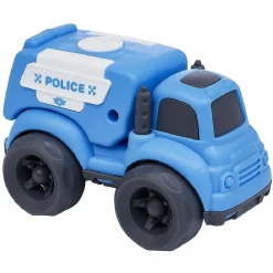 Voiture de police plastique bleu 10x6,5xH7 cm