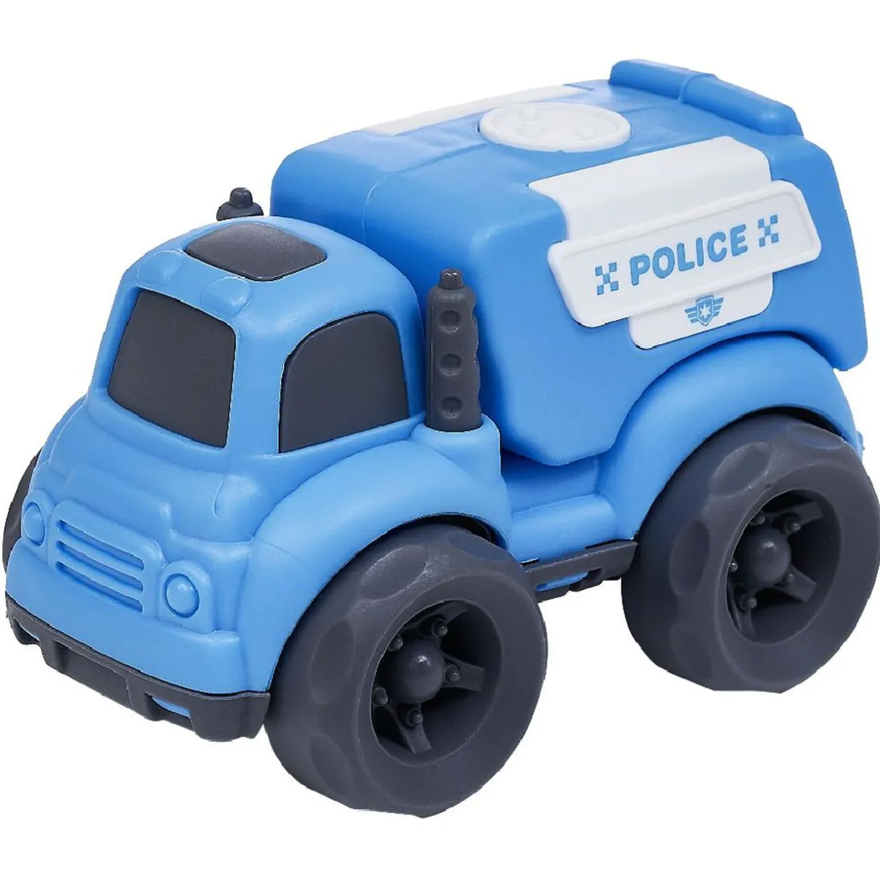 Voiture de police plastique bleu 10x6,5xH7 cm