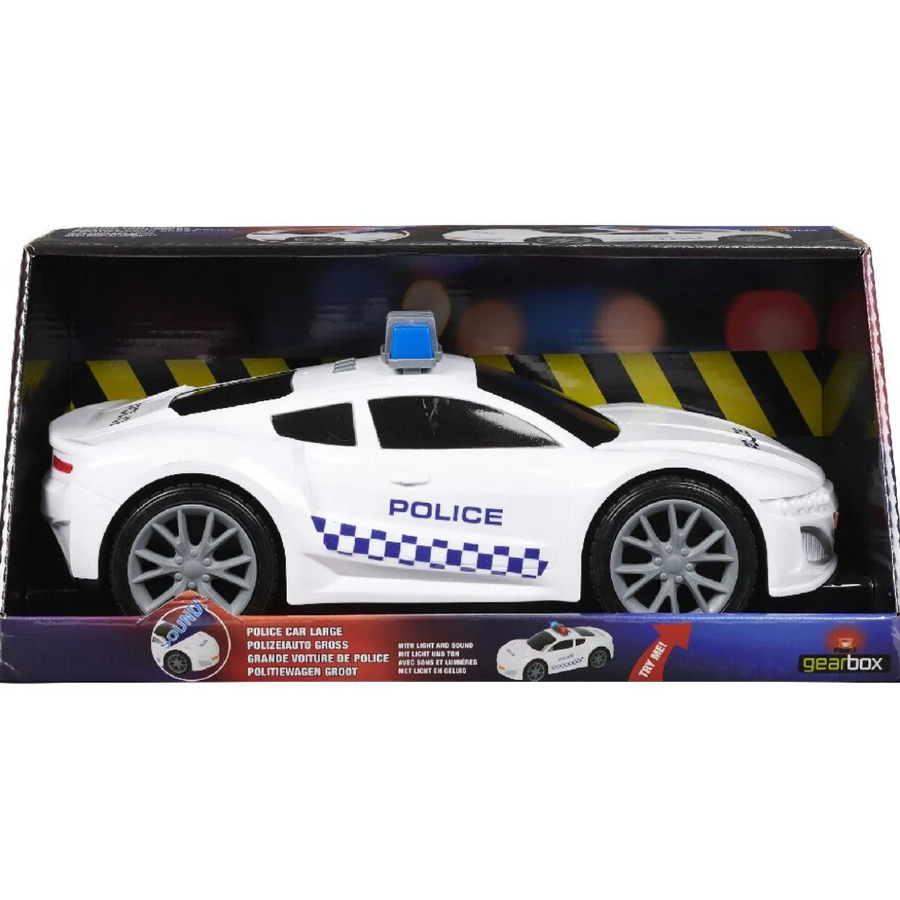 Voiture de police sonore et lumineuse blanche