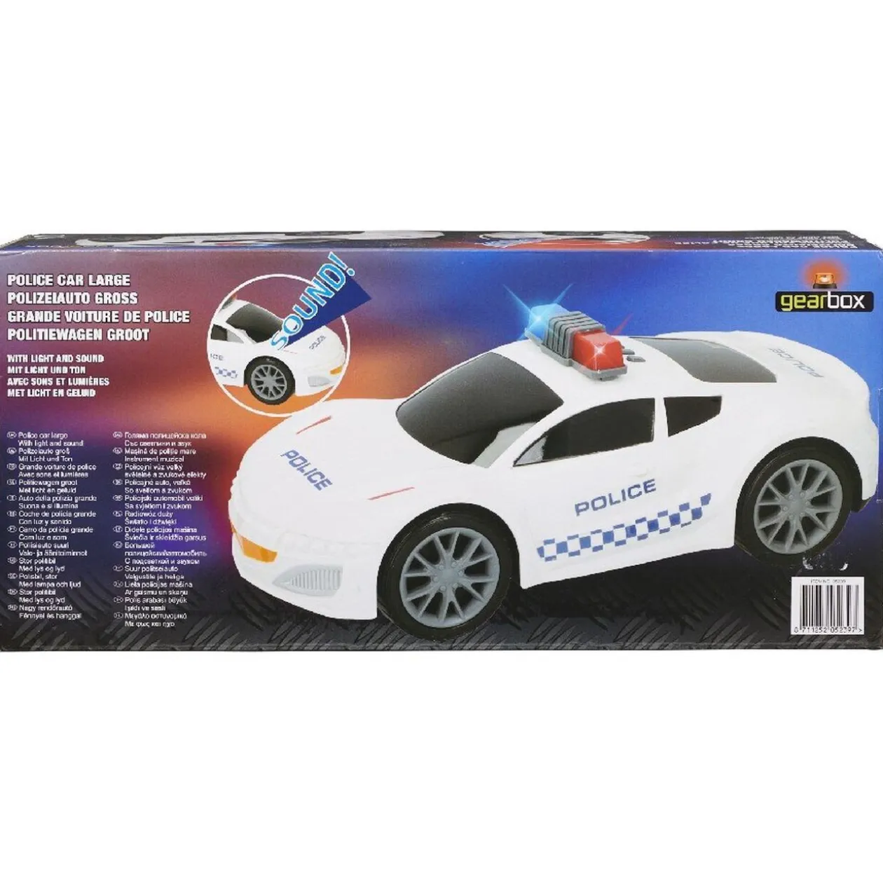 Voiture de police sonore et lumineuse blanche