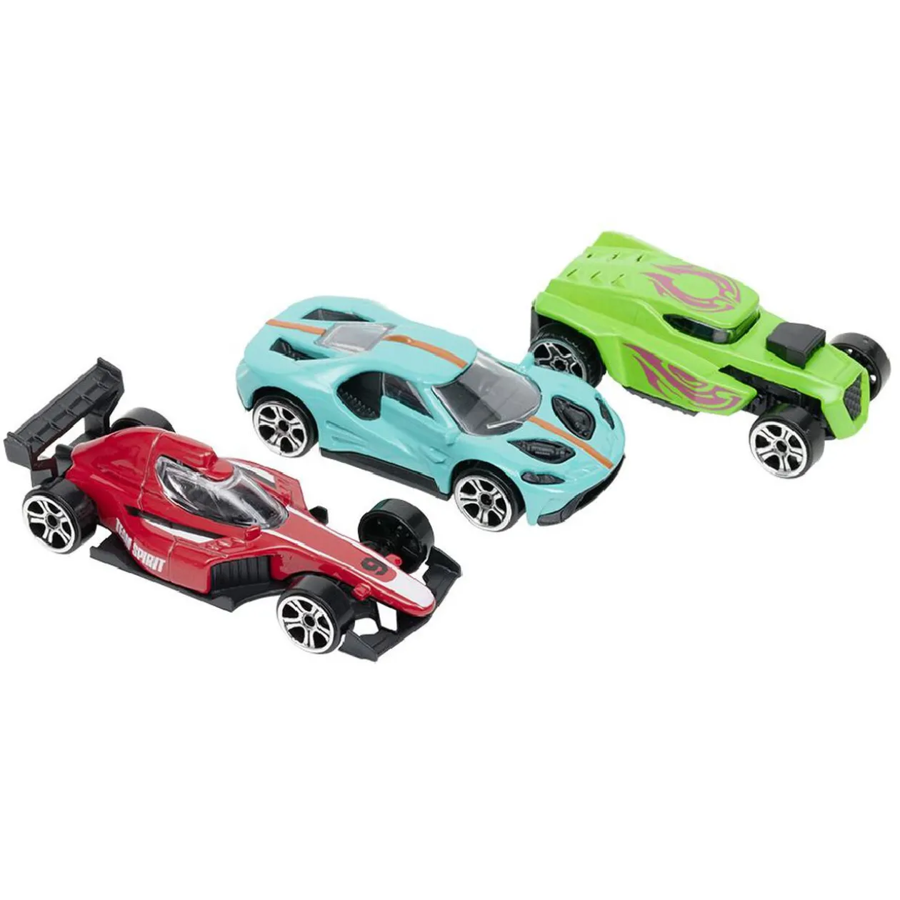 Voiture métal échelle 1/64 multicolore x3