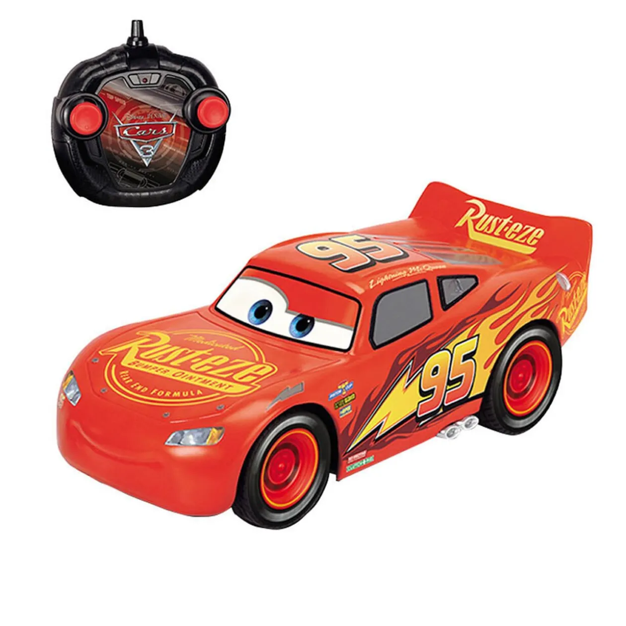 Voiture radiocommandé Cars Flash Mac Queen rouge et jaune