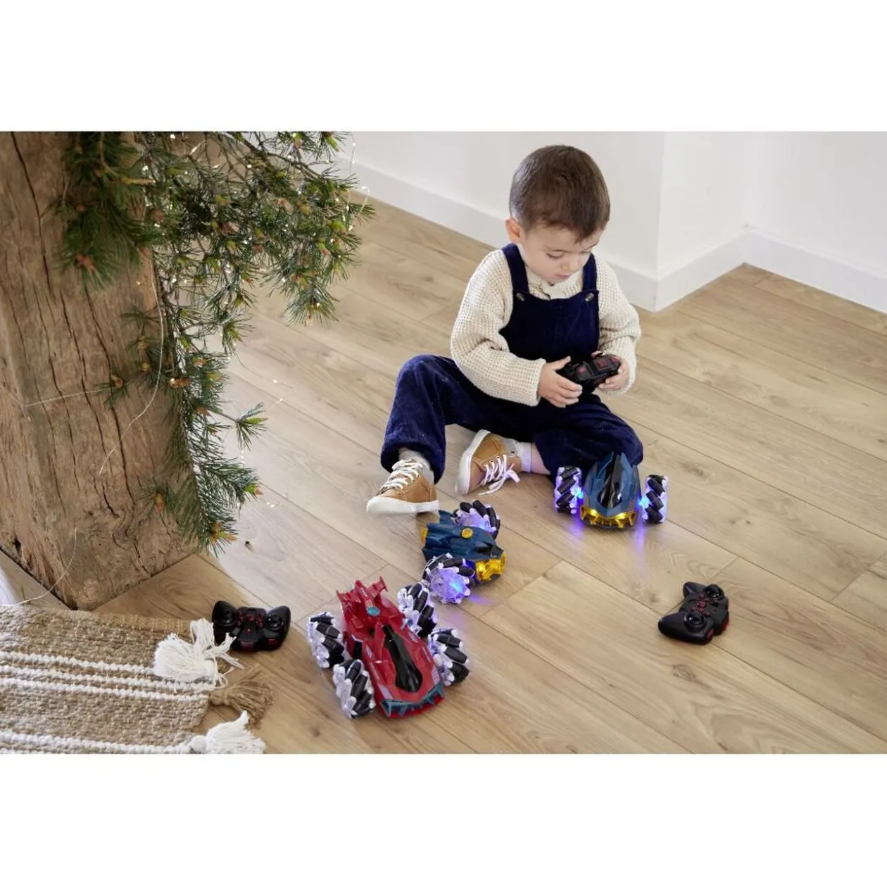 Voiture radiocommandée 2 en 1 effets sonores et visuels