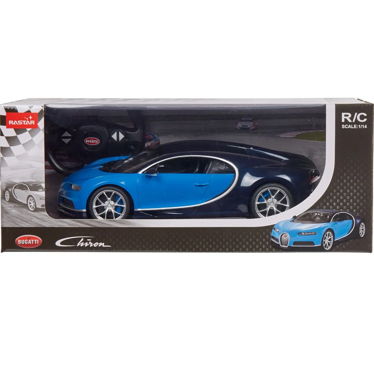 Voiture radiocommandée Bugatti Chiron 1/14 bleu noir