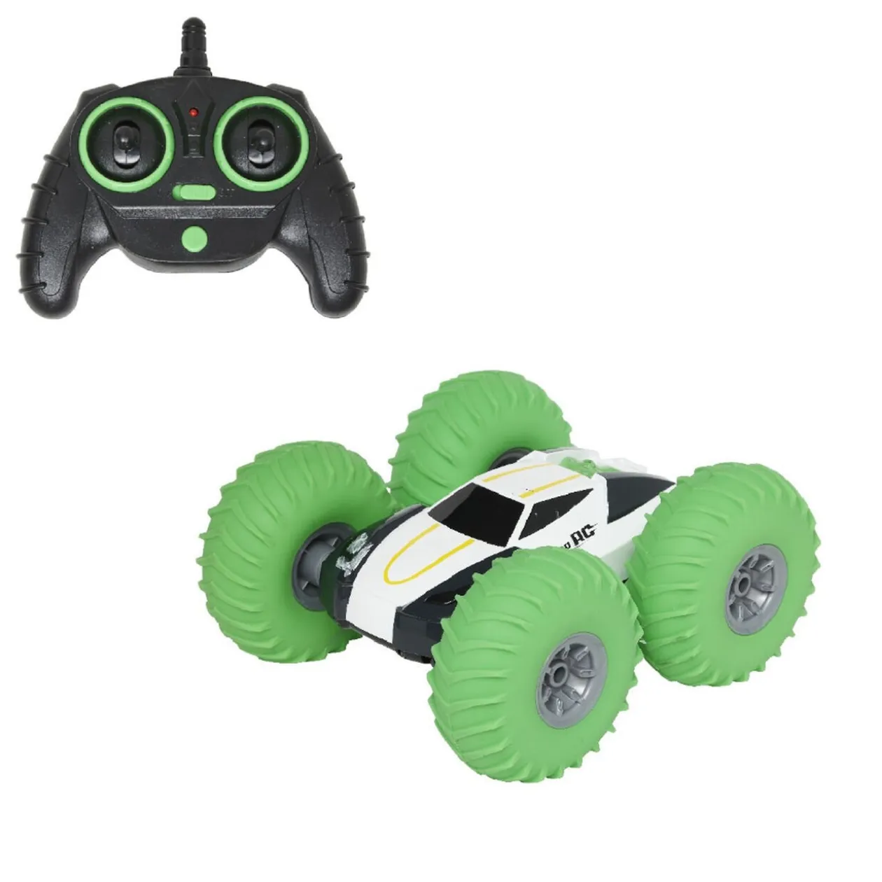 Voiture radiocommandée pop jumping blanche et verte