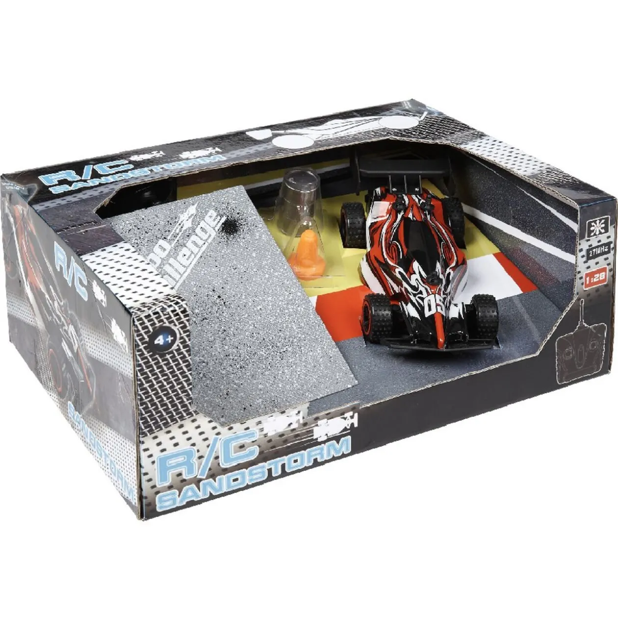 Voiture télécommandée avec tremplin et accessoires