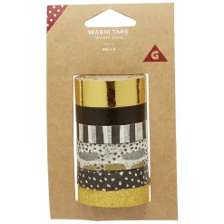 Washi tape noir et or x6