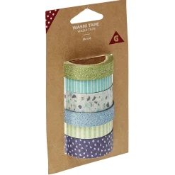 Washi tape x6 pastel 5m